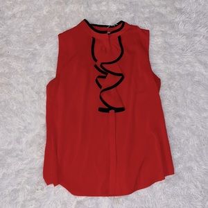 Calvin Klein Red Sleeveless Blouse Size Small